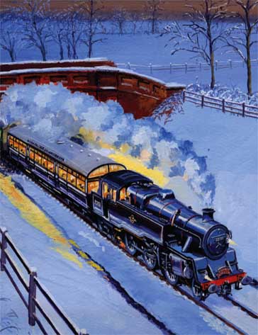 Santa's on board his train