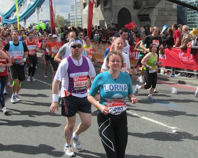 Lorna running in the London Marathon