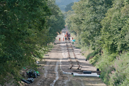 Track being laid northwards towards Imberhorne Lane - John Sandys - 28 Aug 2012