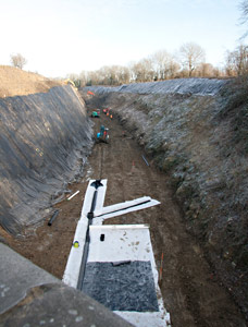 Drainage and comms trunking going in at south end of cutting - John Sandys - 17 Jan 2013