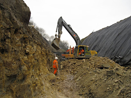 Trench for conduit within cutting - Mike Hopps - 12 February 2013