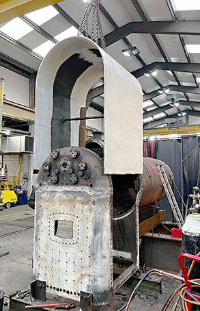 Fenchurch's new outer firebox wrapper is test fitted - Andy Kelly - February 2022
