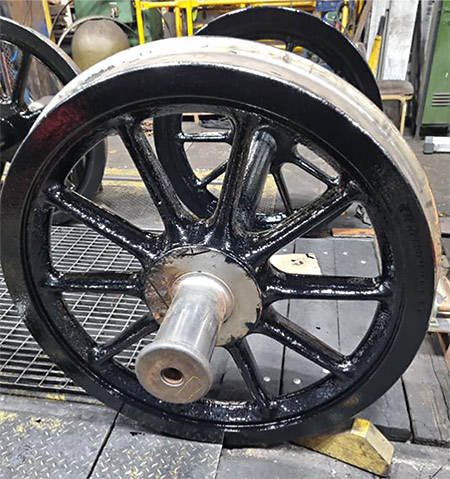 Tender wheelset being painted - Steve Pilcher - February 2026