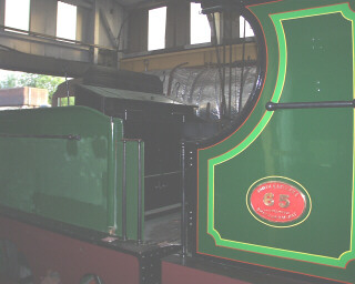 cab area after coupling the engine and tender for the first time since dismantling 25years ago