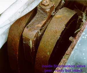 inside Stephenson valve gear eccentrics