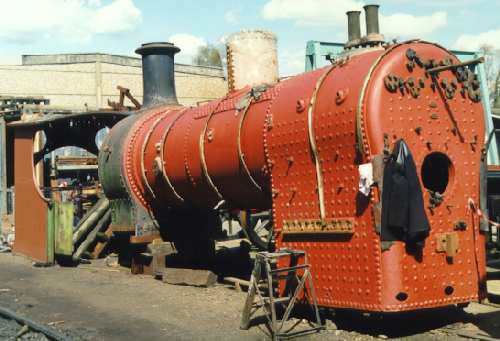 The boiler and cab in the yard.(26K)