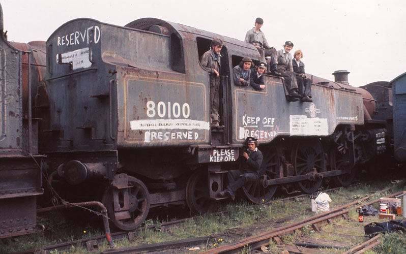 80100 at Barry scrapyard - John Piper - July 1976