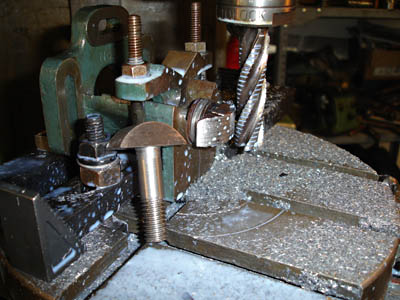 Finishing the bolts for the air brake cyls - Fred Bailey - 14 April 2010