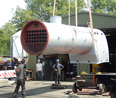 Boiler being lifted - Fred Bailey - 26 July 2018