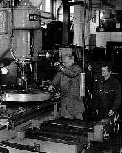[View of wheel being machined]