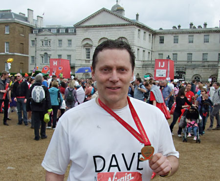 Dave Clarke after completing the London Marathon - 25 April 2010 - Richard Salmon