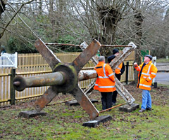 Crane base now at Kingscote - Derek Hayward - 6 February 2011