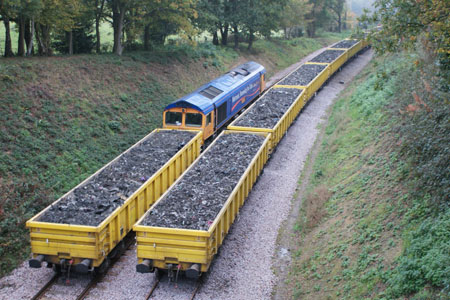 66721 'Harry Beck' with half a train loaded - Greg Wales - 28 October 2011