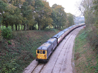 Charlotte leads the special towards the tip at Hill Place Farm Bridge - Stephen Fairweather - 5 Nov 2011