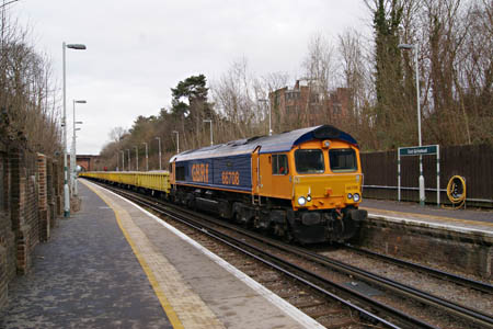 Ballast train at East Grinstead - Tony Hayllar - 22 February 2013