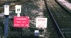 Stop board at Kingscote