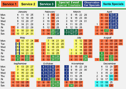 Colour-coded clickable Timetable for 2010