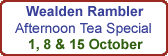 Wealden Rambler Afternoon Teas: 1, 8 & 15 October