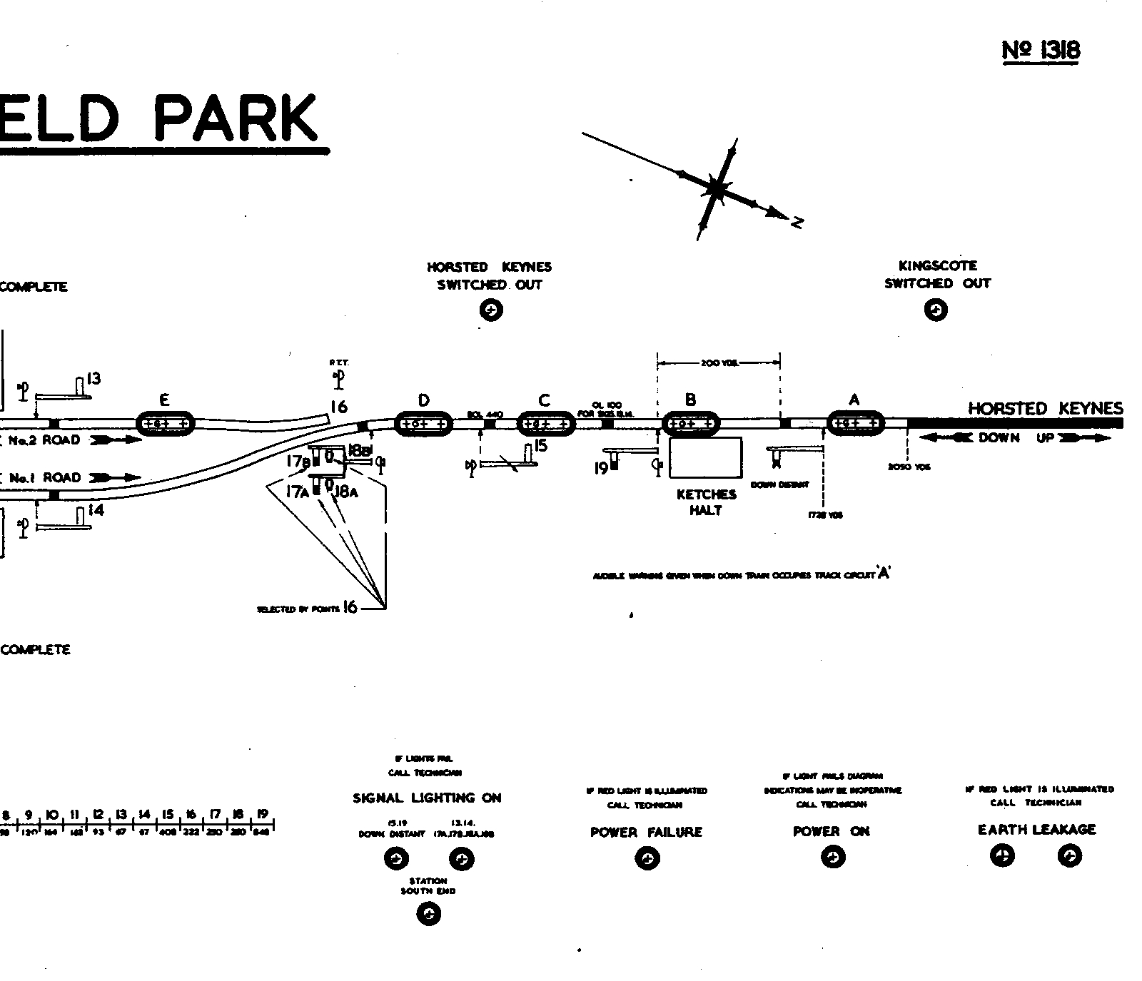 Sheffield Park Signalbox Diagram (Northern Half)