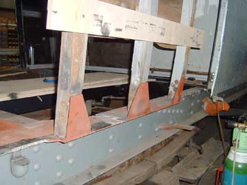 Structural repairs to bottom side in brake van area, 23 April 2003