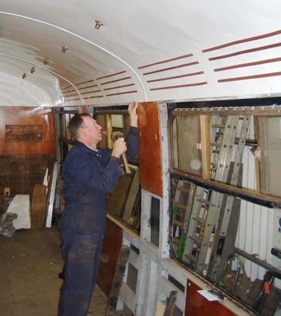 Andrew Baker fixes panels in the saloon - 18 Nov 2006 - Richard Salmon