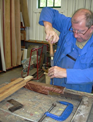John Knight repairing a door - 16 September 2010 - Jim Hewett