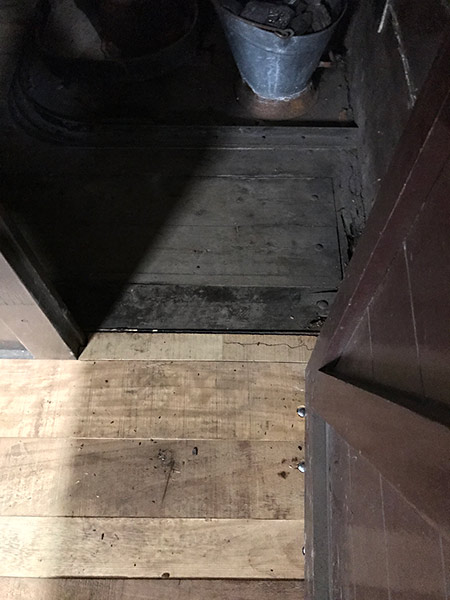 New floor timber in cabin doorway - Richard Salmon - 1 August 2021