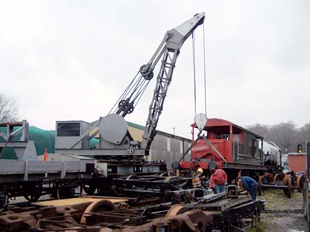 Queen Mary brake van lifted again - March 2007 - Tom Waghorn