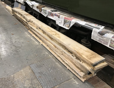 Roughly cut Oak stacked ready for machining - Richard Salmon - 7 April 2022