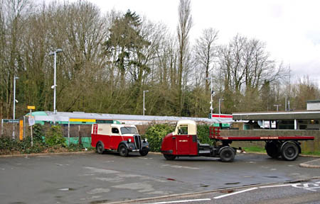 Scammell mechanical horse and delivery van at East Grinstead Station - 30 March 2008 - Derek Hayward