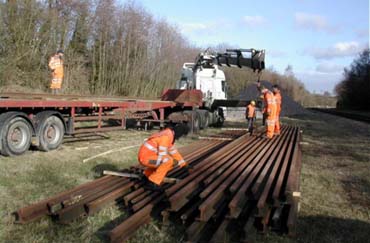 Rail being delivered