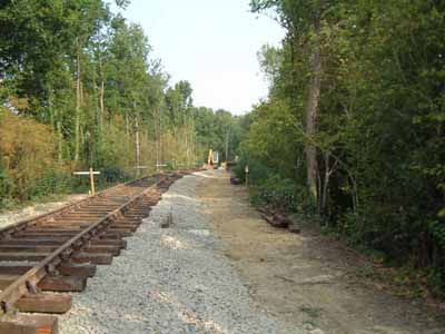 newly laid track on extension