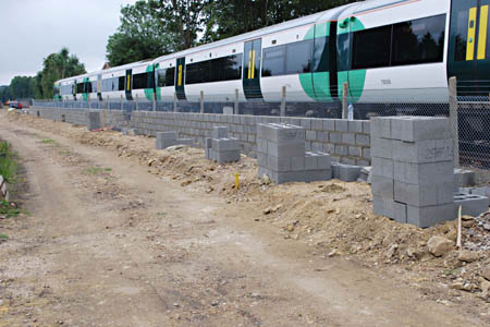First week's work on the back wall of the platform at East Grinstead - 14 August 2009 - Patrick Plane
