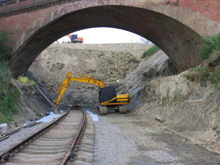 Track laid under the bridge - 22 April 2009