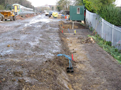Foundations dug for relay cabinet - 11 November 2009 - Michael Hopps