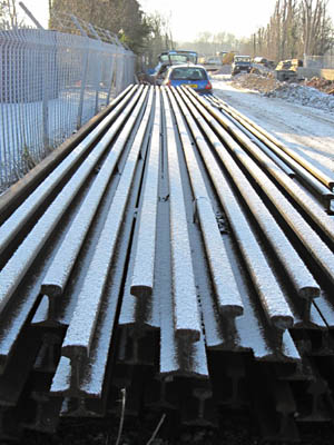 Rails waiting to be laid across the viaduct - 4 January 2010 - Michael Hopps