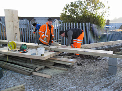 shuttering for the capping of the retaining wall - 4 January 2010 - Michael Hopps