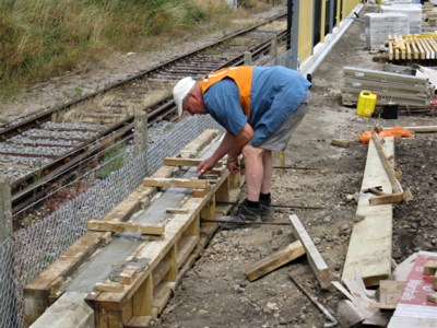 Casting the concrete rear edge - 28 July 2010 - Michael Hopps
