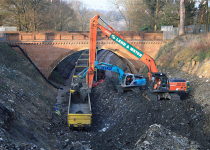 Two diggers loading the train - Mike Hopps - Friday 4 March 2011