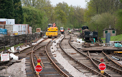 Track re-laying progress at Kingscote - John Sandys - 7 May 2012