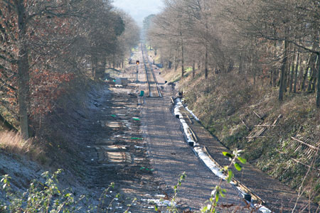 Ballast laid to the south of Imberhorne Lane - John Sandys - 17 Jan 2013