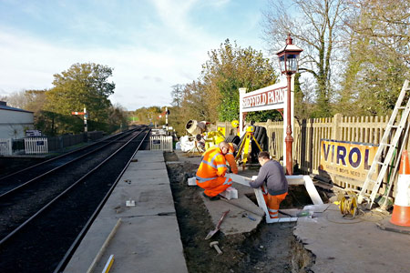 Works on the North end of the platform at Sheffield Park - Martin Lawrence - 15 Nov 2013