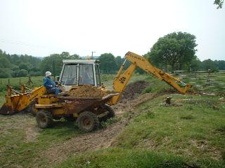 Excavating new farm crossing