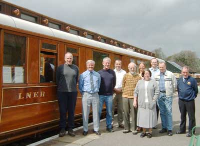 Trustees with saloon at Kingscote (Photo Joanne Gurr)