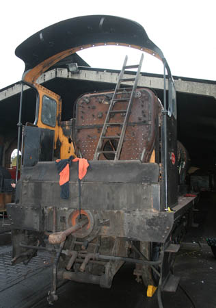 The cab partially dismantalled for a boiler lift - 18 December 2011