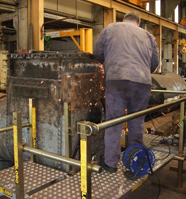 Preparing the edges for welds on the boiler - 8 June 2008 - Duncan Bourne
