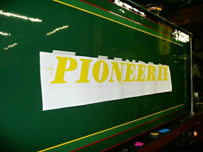 When at Bowaters the loco was named Pioneer II. It will appear in this guise for the next few weeks until its lining can be finished 21 Feb - Rob Faulkner