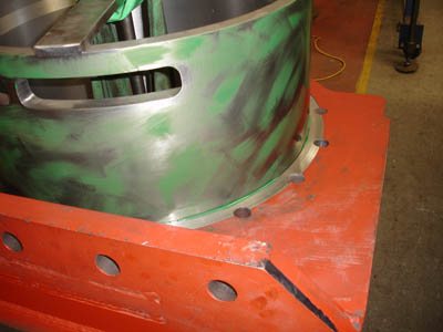 Cylinder liner being fitted - Fred Bailey - 1 March  2012