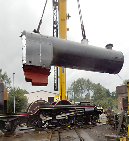 Atlantic boiler guided into position - Fred Bailey - 16 August 2022