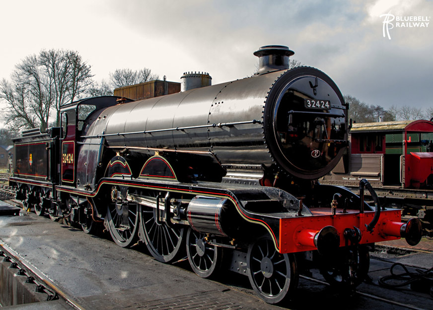 The Atlantic attached to its tender on Bluebell metals at Sheffield Park - Bluebell Railway Official - 6 March 2024